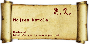 Mojzes Karola névjegykártya